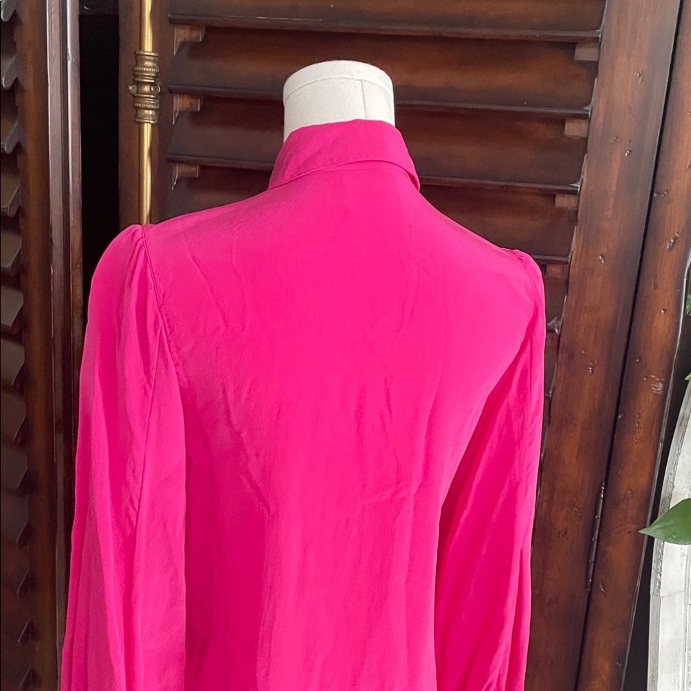Babaton Aritzia Finta Women's Hot Pink Blouse Shirt XS - Picture 9 of 11